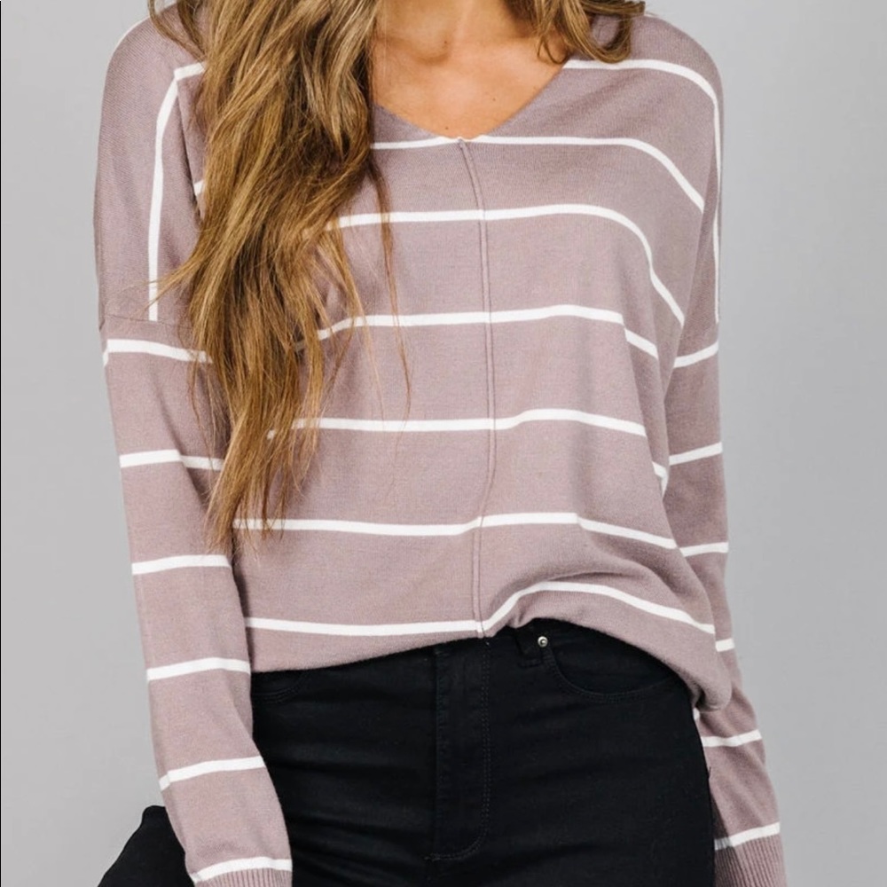 Mauve Striped Sweater